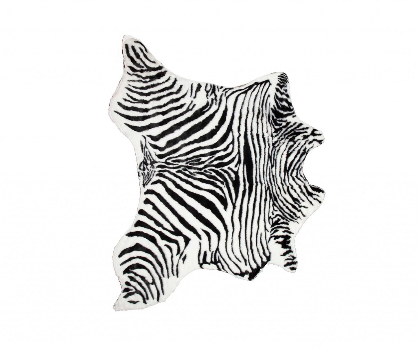 HomeRoots 2' x 3' Faux Zebra Hide Black And White Area Rug