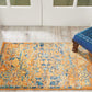 HomeRoots 2' x 3' Gold and Blue Antique Scatter Rug