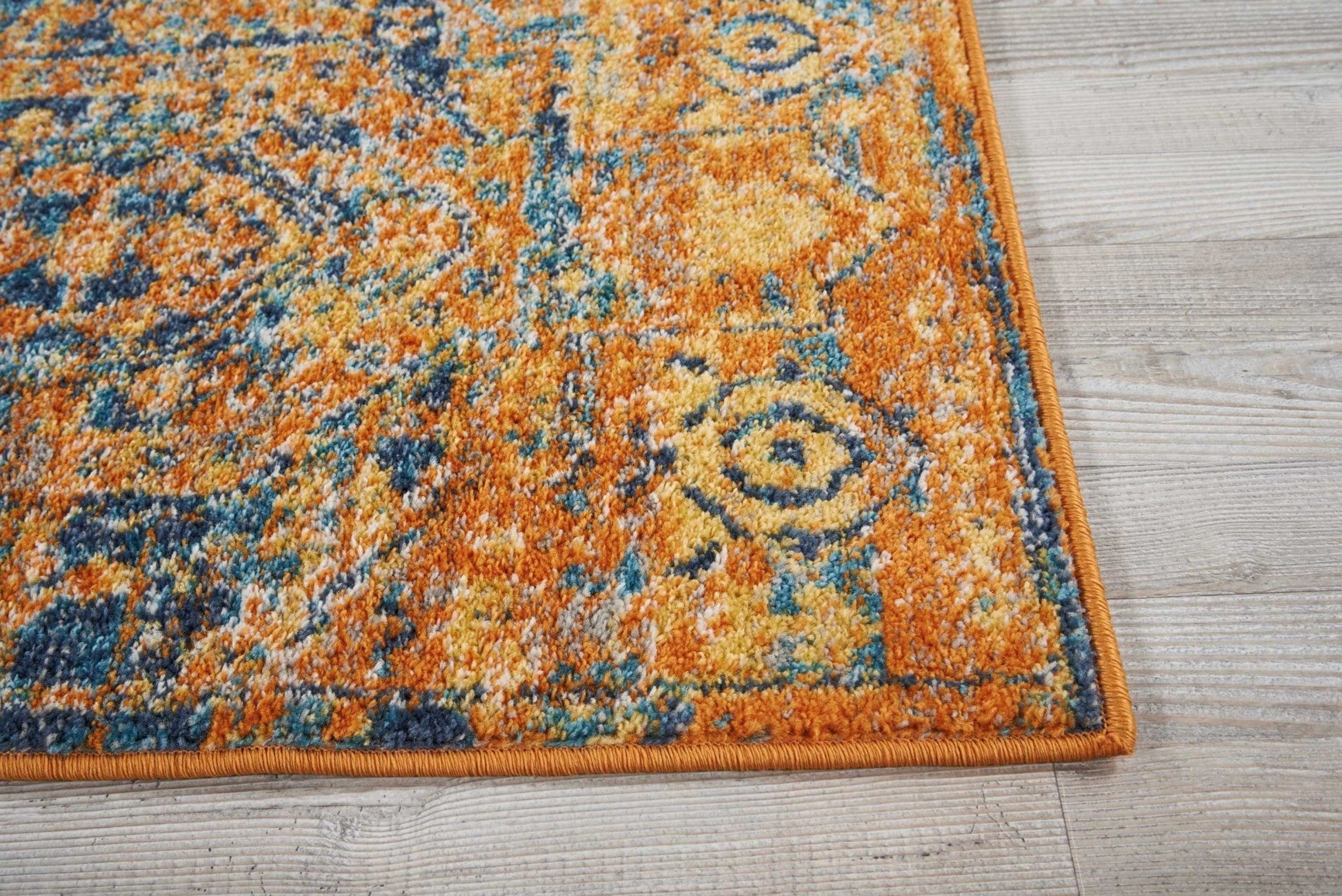 HomeRoots 2' x 3' Gold and Blue Antique Scatter Rug