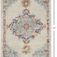 HomeRoots 2' x 3' Gray Distressed Medallion Scatter Rug