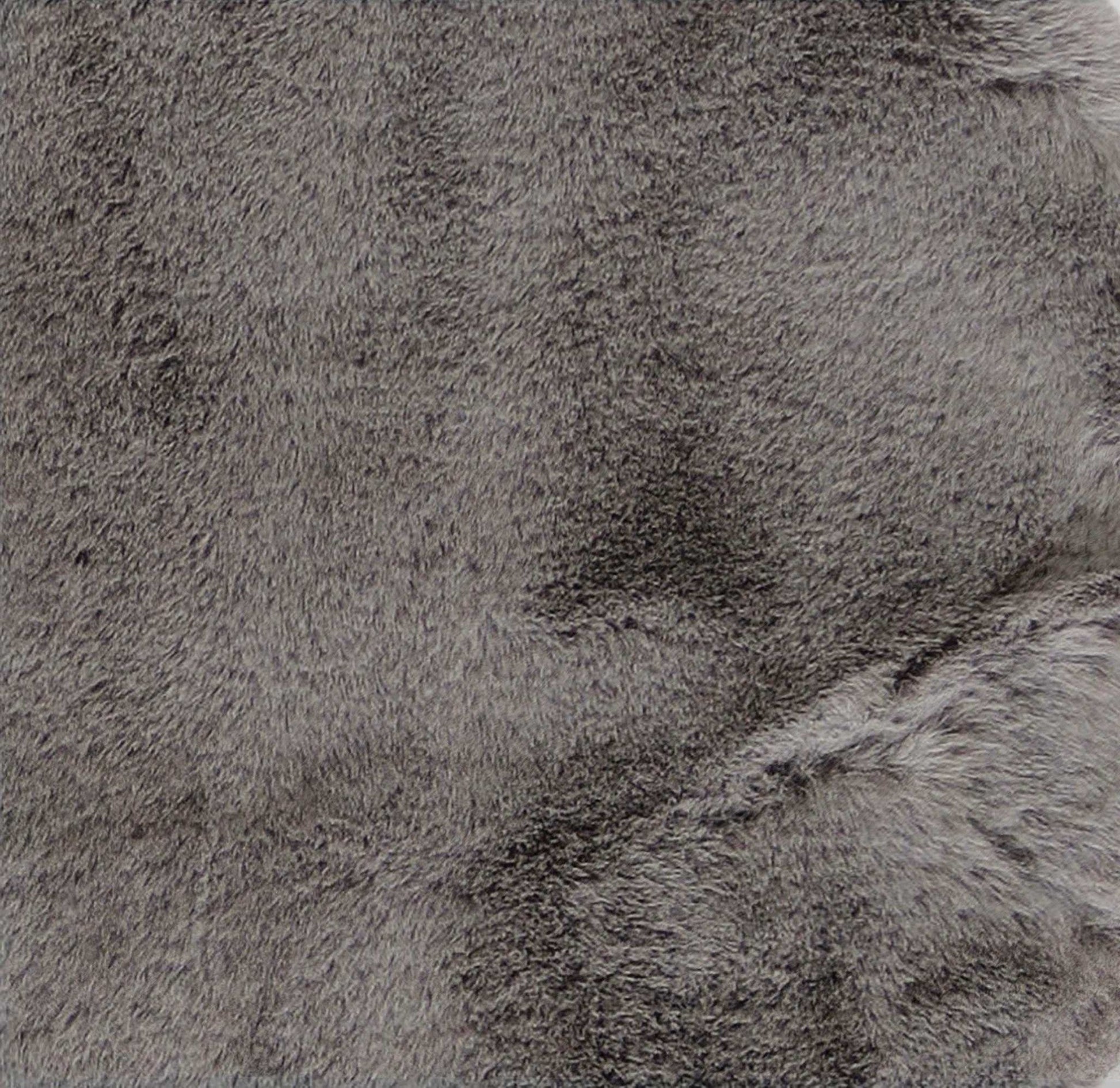 HomeRoots 2' x 3' Gray Faux Rabbit Fur Area Rug