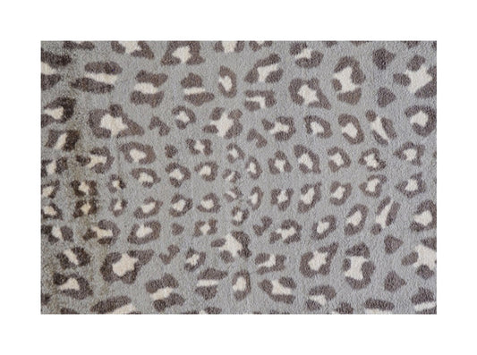 HomeRoots 2' x 3' Gray and Brown Cheetah Washable Floor Mat