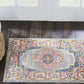 HomeRoots 2’ x 3’ Gray and Gold Medallion Scatter Rug