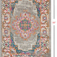 HomeRoots 2’ x 3’ Gray and Gold Medallion Scatter Rug