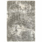 HomeRoots 2' x 3' Gray and Ivory Distressed Abstract Scatter Rug