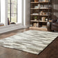 HomeRoots 2' x 3' Gray and Ivory Geometric Pattern Scatter Rug