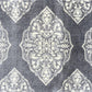 HomeRoots 2' x 3' Gray and Ivory Scallop Medallion Washable Floor Mat