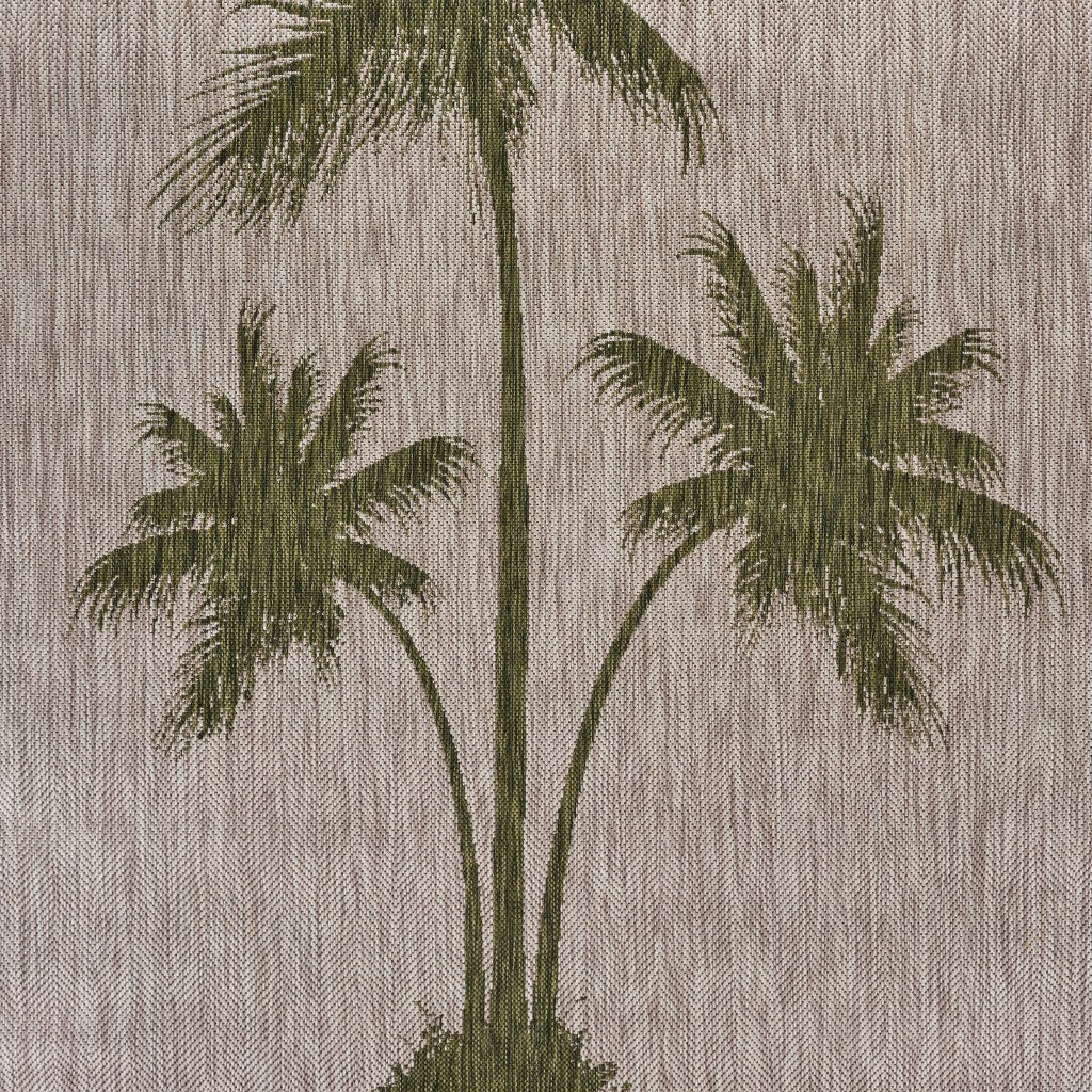 HomeRoots 2' x 3' Green Palm Tree Indoor Outdoor Scatter Rug