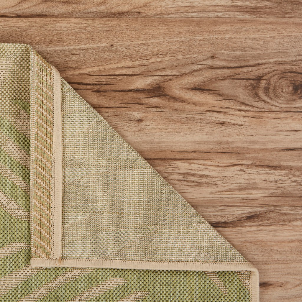 HomeRoots 2' x 3' Green Palms Indoor Outdoor Scatter Rug