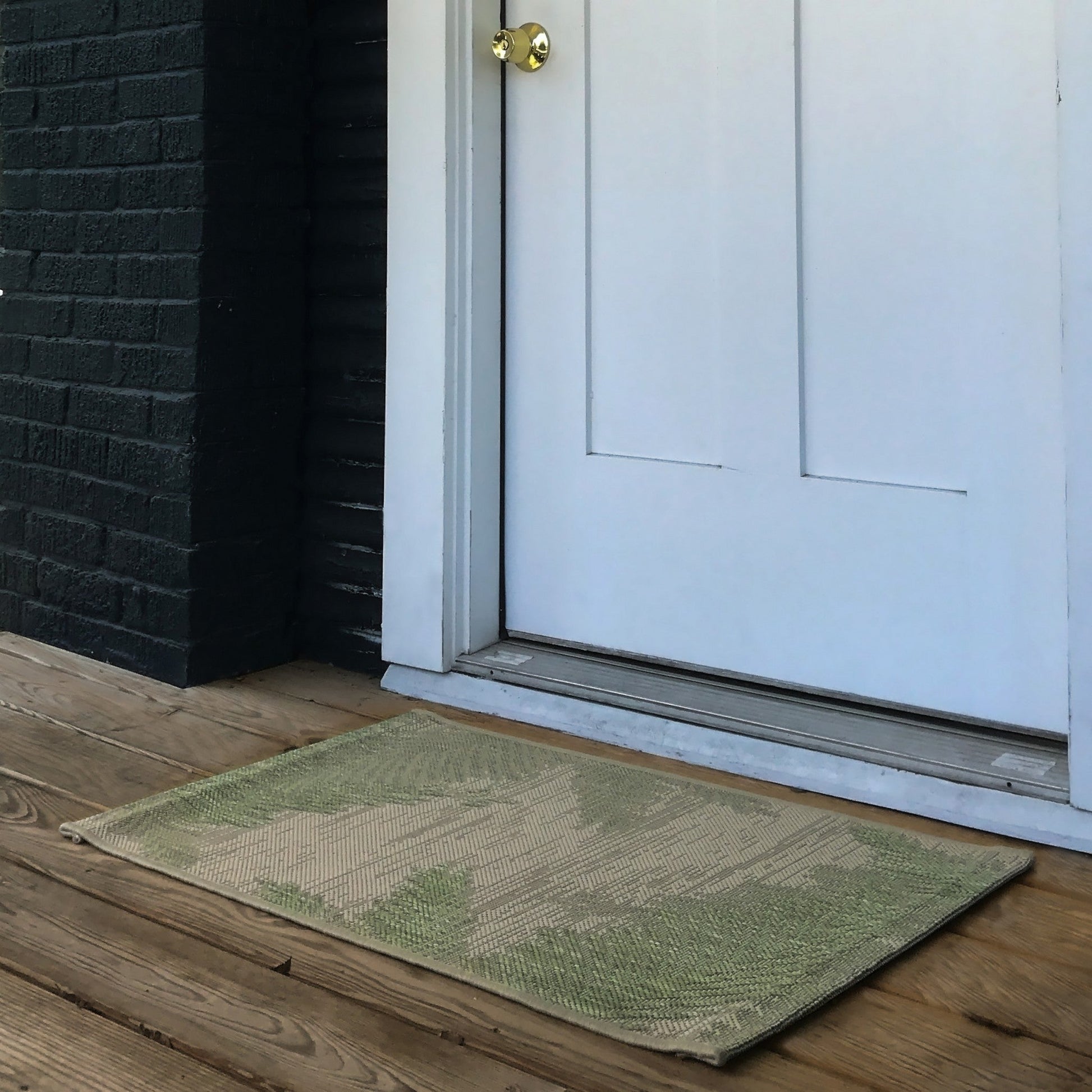 HomeRoots 2' x 3' Green Palms Indoor Outdoor Scatter Rug