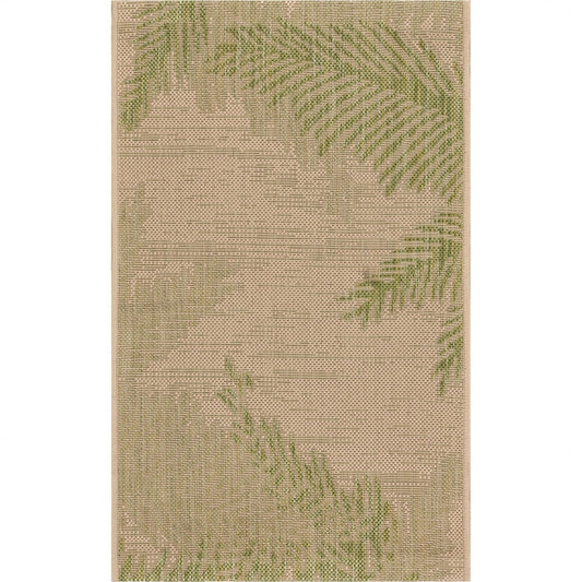 HomeRoots 2' x 3' Green Palms Indoor Outdoor Scatter Rug