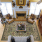 HomeRoots 2' x 3' Green Taupe Machine Woven Floral Traditional Indoor Accent Rug