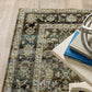 HomeRoots 2' x 3' Green and Brown Floral Area Rug