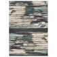 HomeRoots 2' x 3' Ivory Blue Gray Abstract Layers Indoor Accent Rug