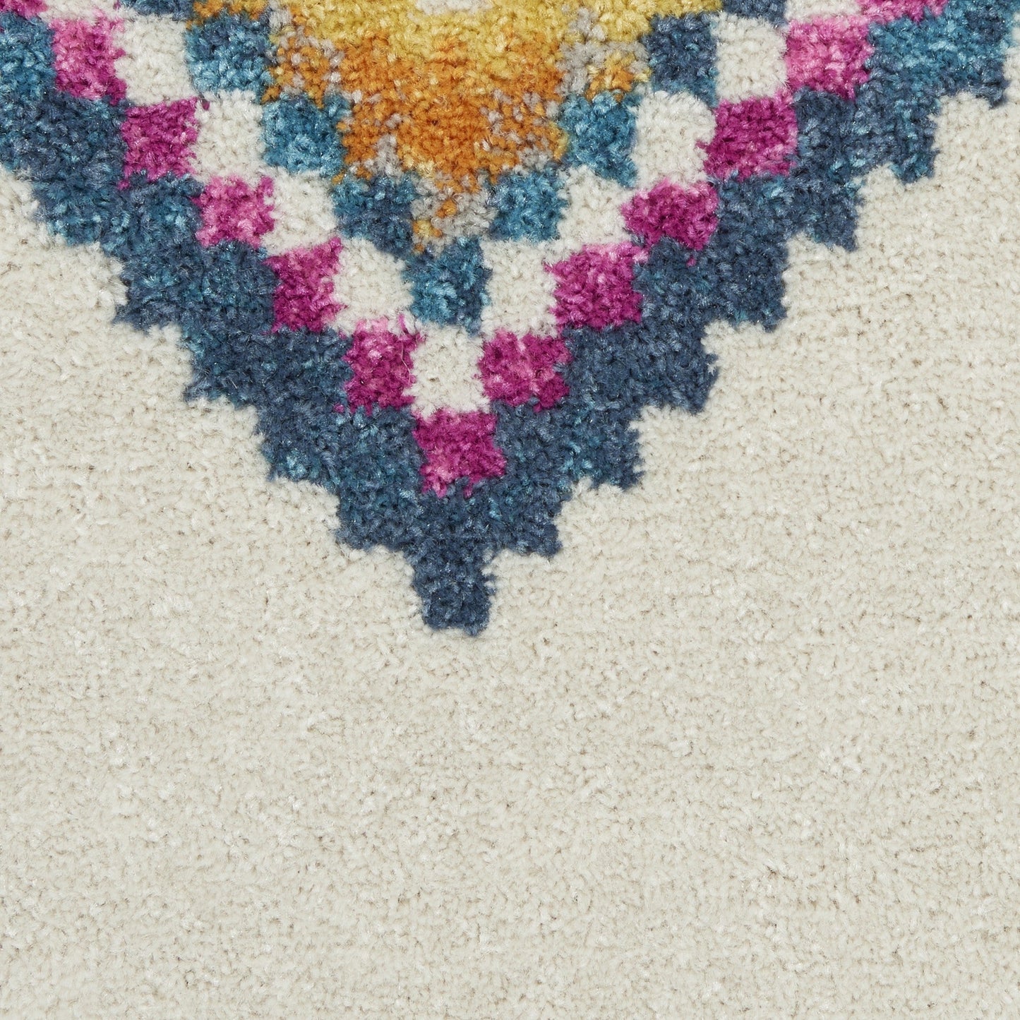 HomeRoots 2' x 3' Ivory Boho Jewels Geometric Scatter Rug