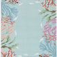 HomeRoots 2' x 3' Ivory Hand Hooked Bordered Coral Reef Indoor Accent Rug