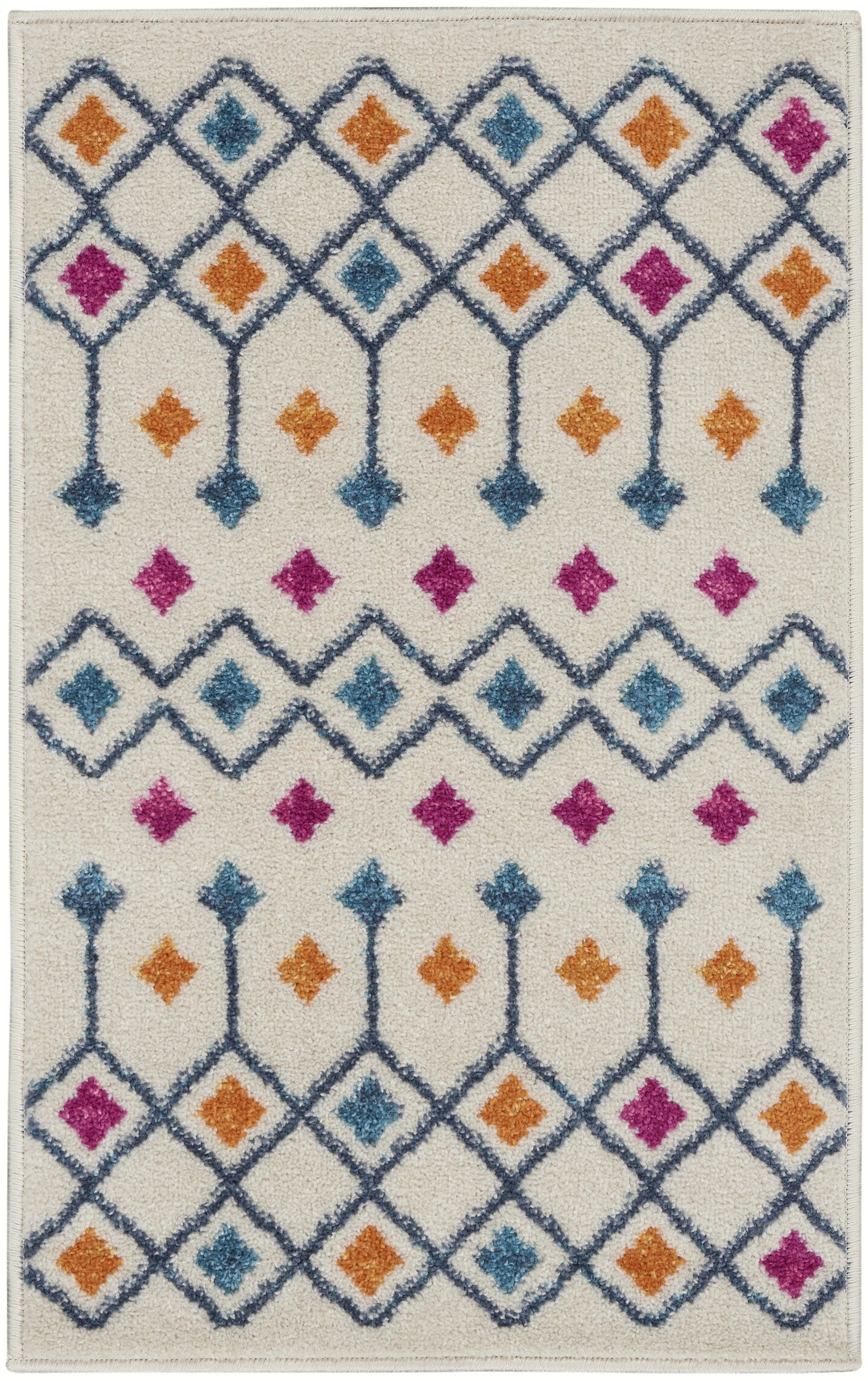 HomeRoots 2' x 3' Ivory Jewels Geometric Scatter Rug