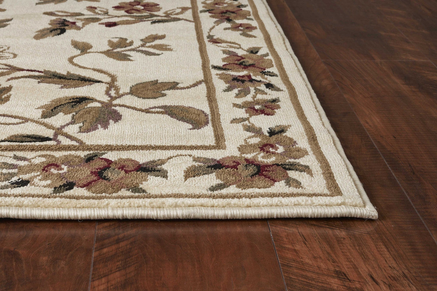 HomeRoots 2' x 3' Ivory Machine Woven Floral Vines Indoor Accent Rug