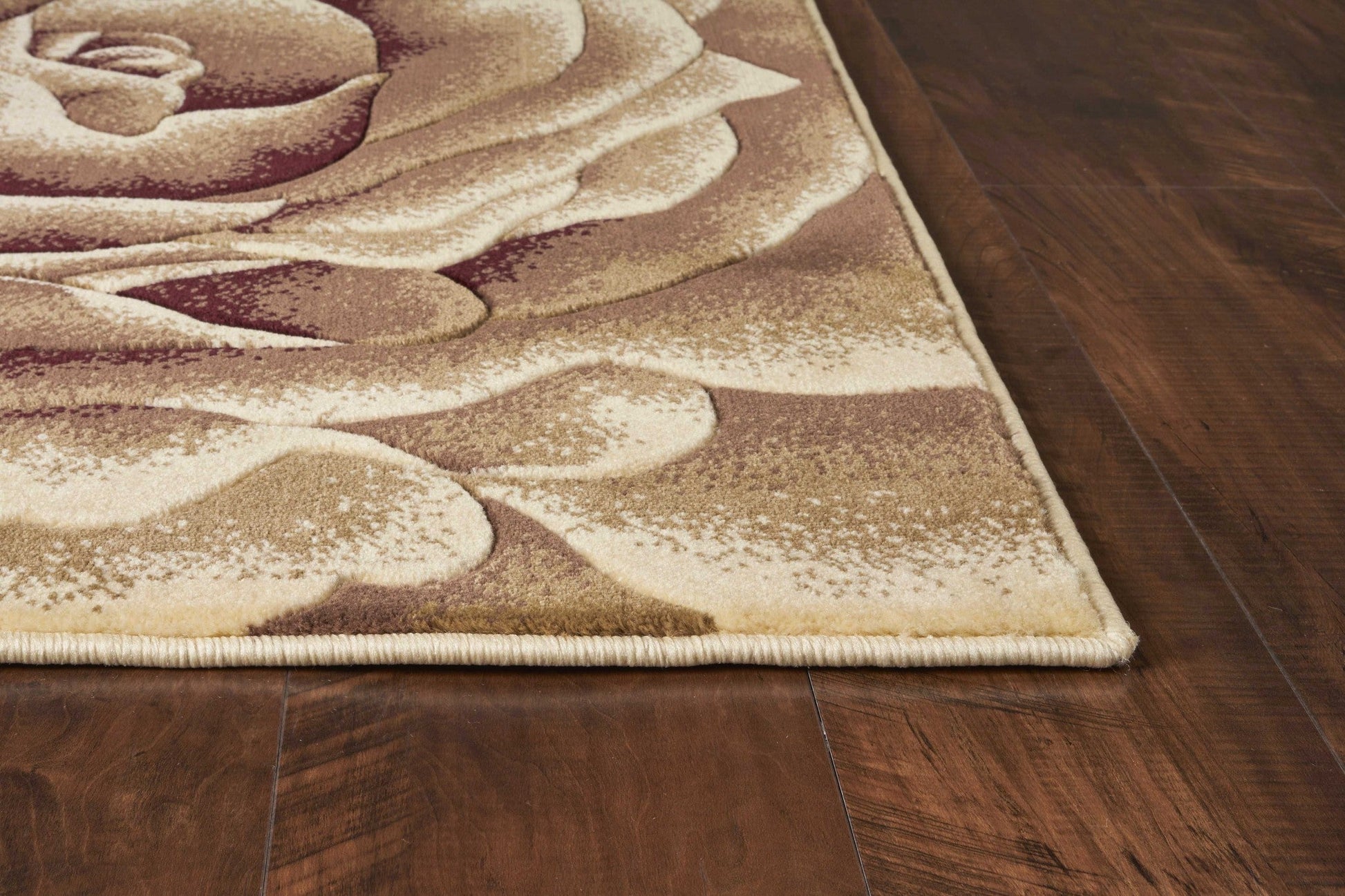 HomeRoots 2' x 3' Ivory Machine Woven Hand Carved Oversized Floral Indoor Accent Rug