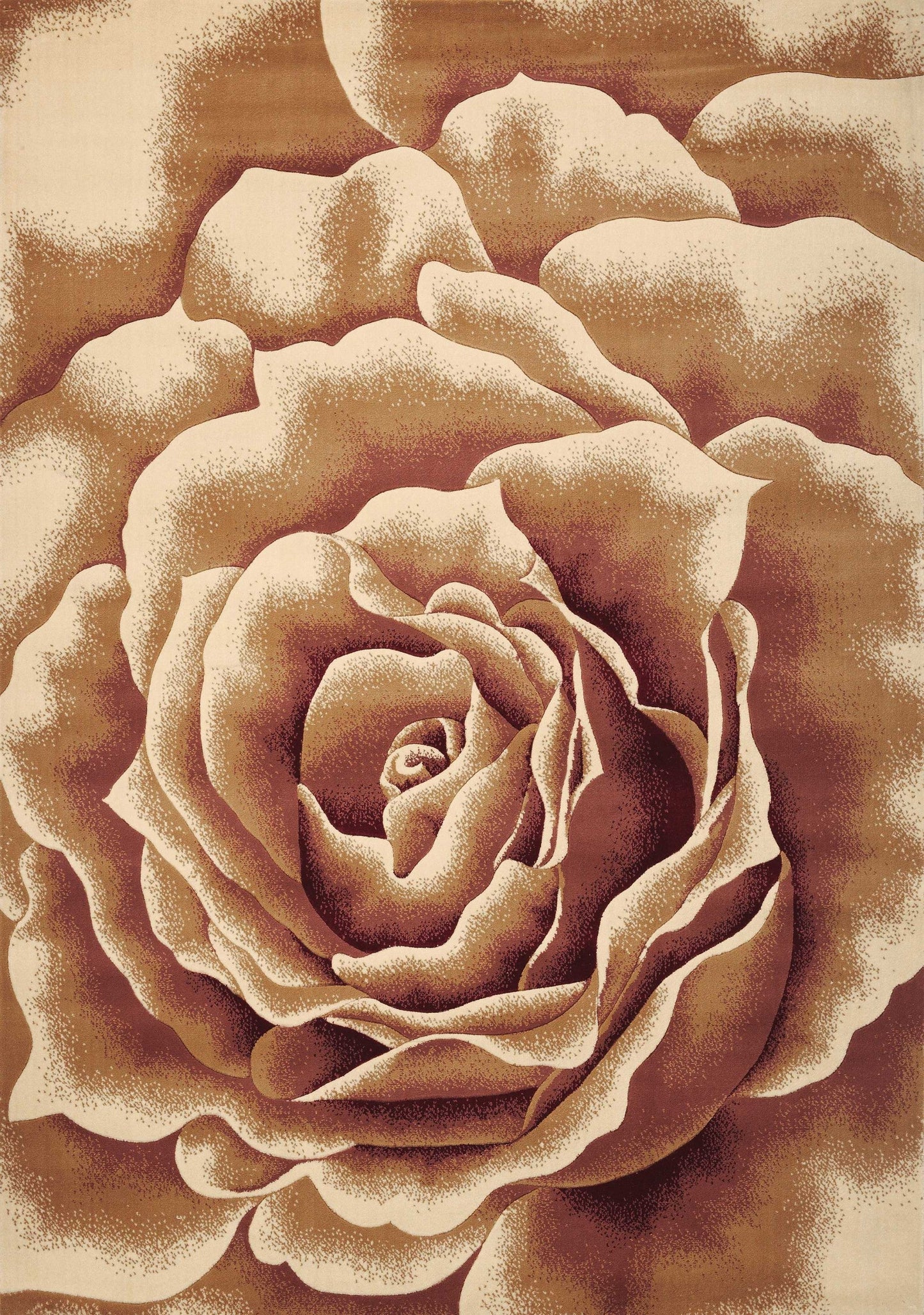 HomeRoots 2' x 3' Ivory Machine Woven Hand Carved Oversized Floral Indoor Accent Rug