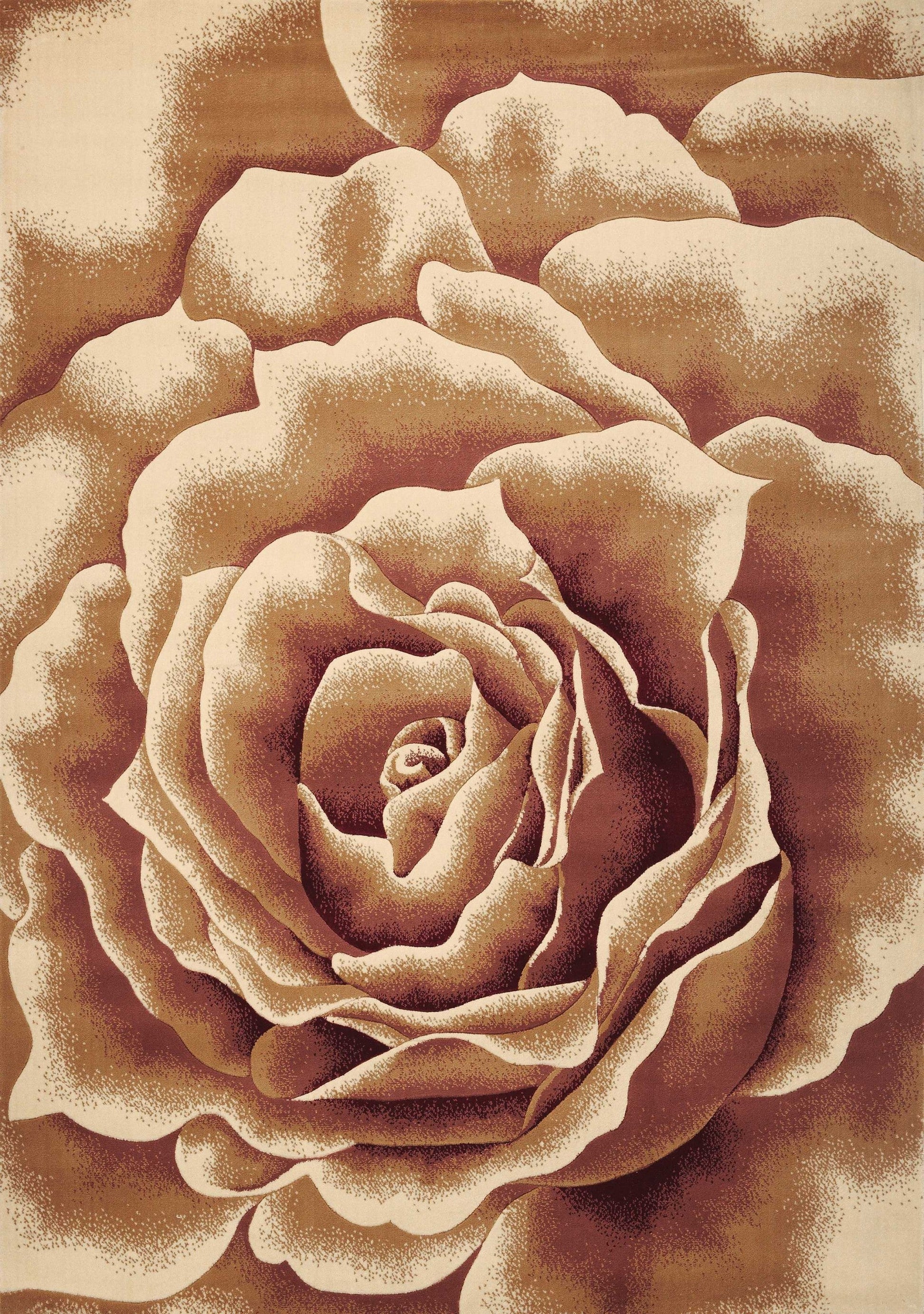 HomeRoots 2' x 3' Ivory Machine Woven Hand Carved Oversized Floral Indoor Accent Rug