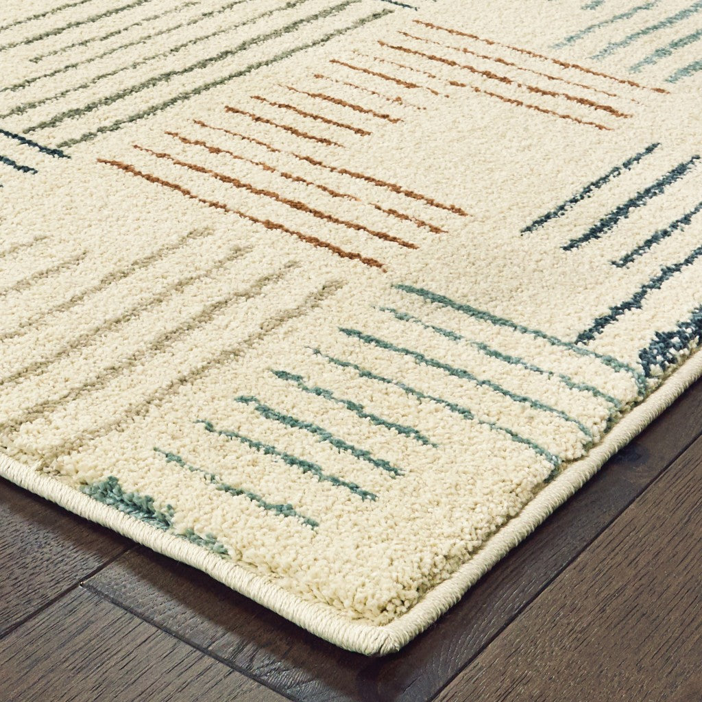 HomeRoots 2' x 3' Ivory Multi Neutral Tone Scratch Indoor Accent Rug