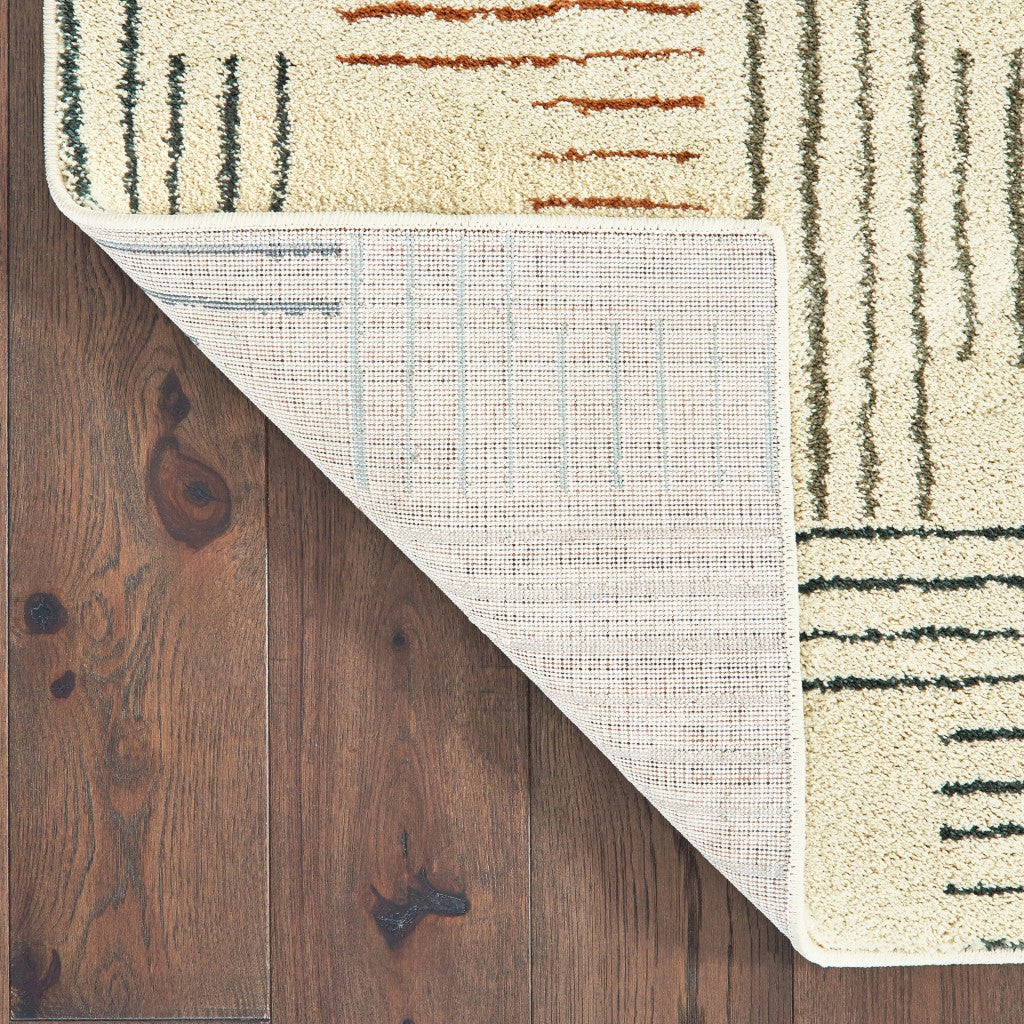 HomeRoots 2' x 3' Ivory Multi Neutral Tone Scratch Indoor Accent Rug