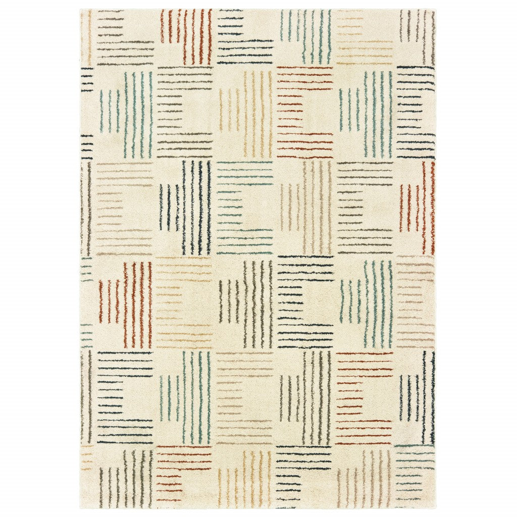 HomeRoots 2' x 3' Ivory Multi Neutral Tone Scratch Indoor Accent Rug