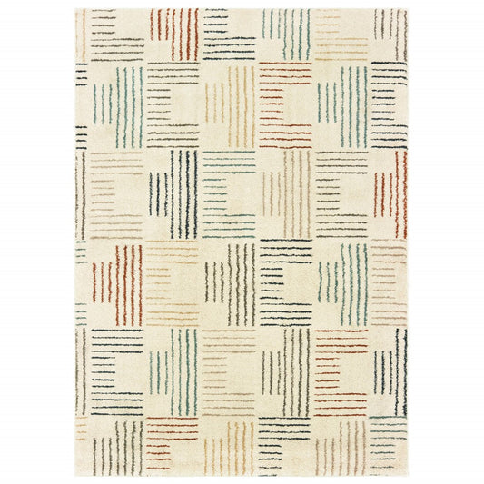 HomeRoots 2' x 3' Ivory Multi Neutral Tone Scratch Indoor Accent Rug