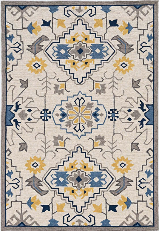 HomeRoots 2' x 3' Ivory Polypropylene Accent Rug