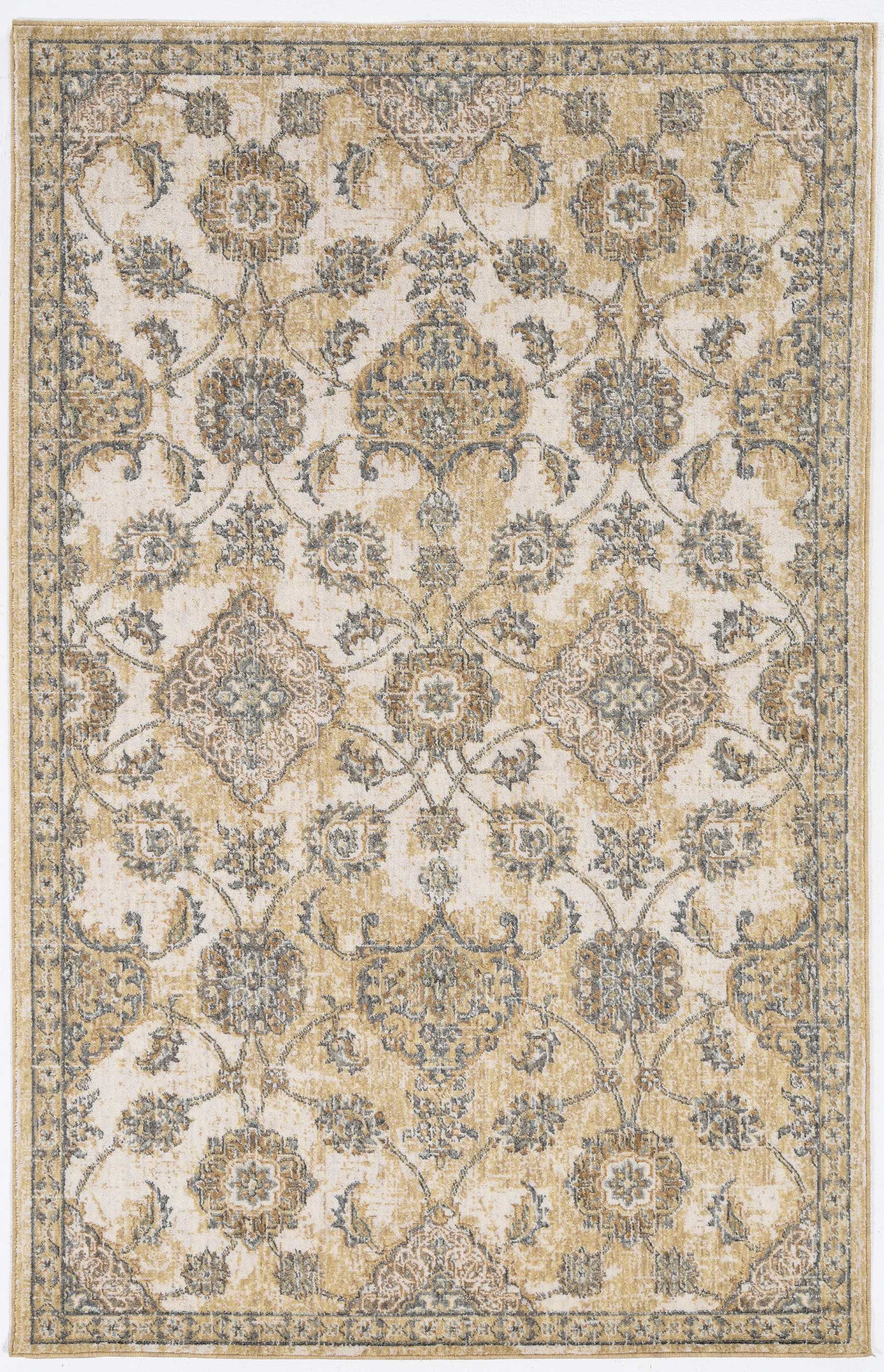 HomeRoots 2' x 3' Ivory Sand Vintage Wool Accent Rug