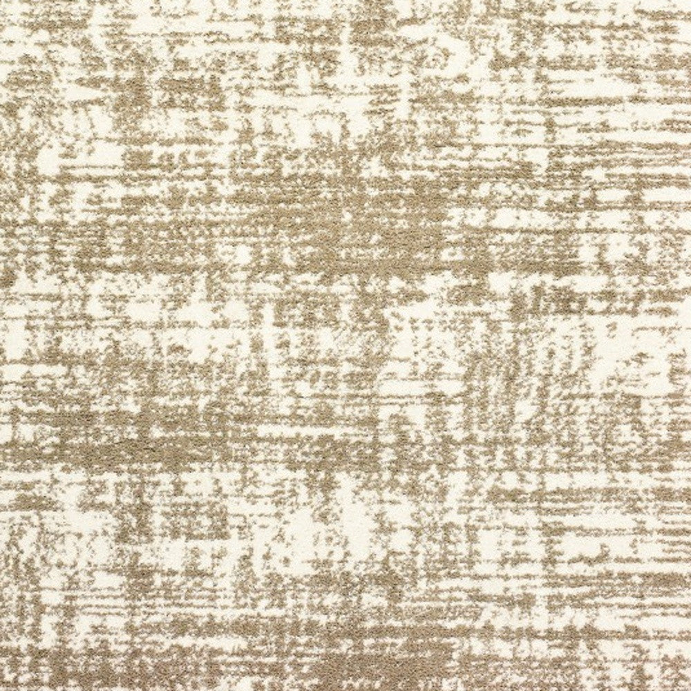 HomeRoots 2' x 3' Ivory and Gray Abstract Strokes Scatter Rug