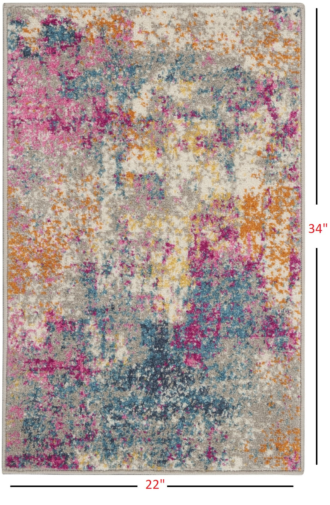 HomeRoots 2' x 3' Ivory and Multi Abstract Scatter Rug