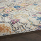 HomeRoots 2' x 3' Ivory and Multicolor Floral Buds Scatter Rug