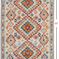 HomeRoots 2' x 3' Ivory and Red Diamonds Scatter Rug
