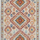 HomeRoots 2' x 3' Ivory and Red Diamonds Scatter Rug