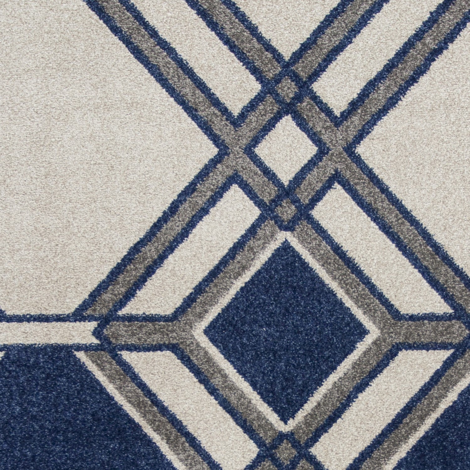 HomeRoots 2' x 3' Ivory or Denim Geometric Hexagon UV Treated Accent Rug