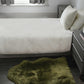 HomeRoots 2' x 3' Khaki Green New Zealand Natural Sheepskin Rug