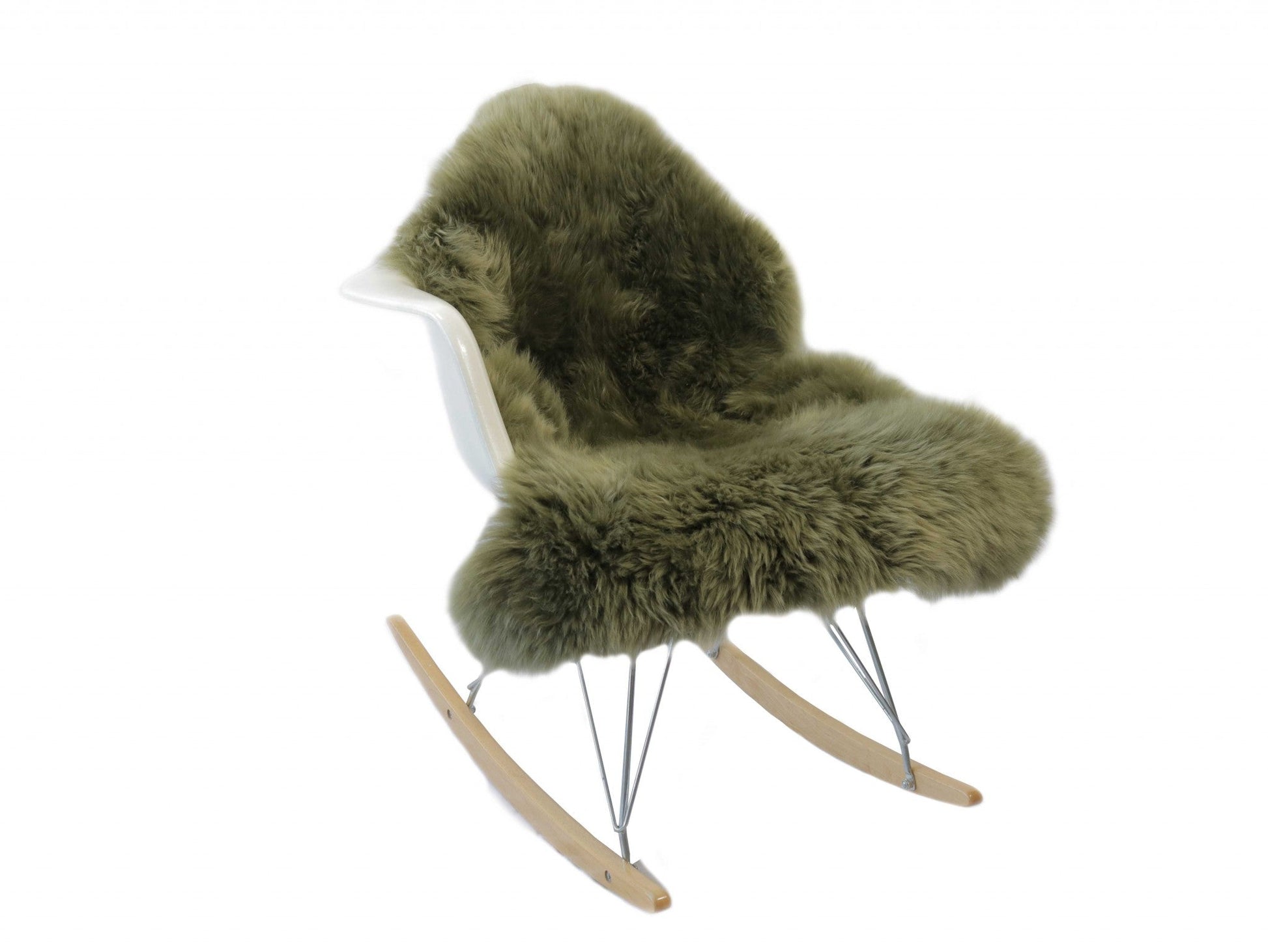 HomeRoots 2' x 3' Khaki Green New Zealand Natural Sheepskin Rug