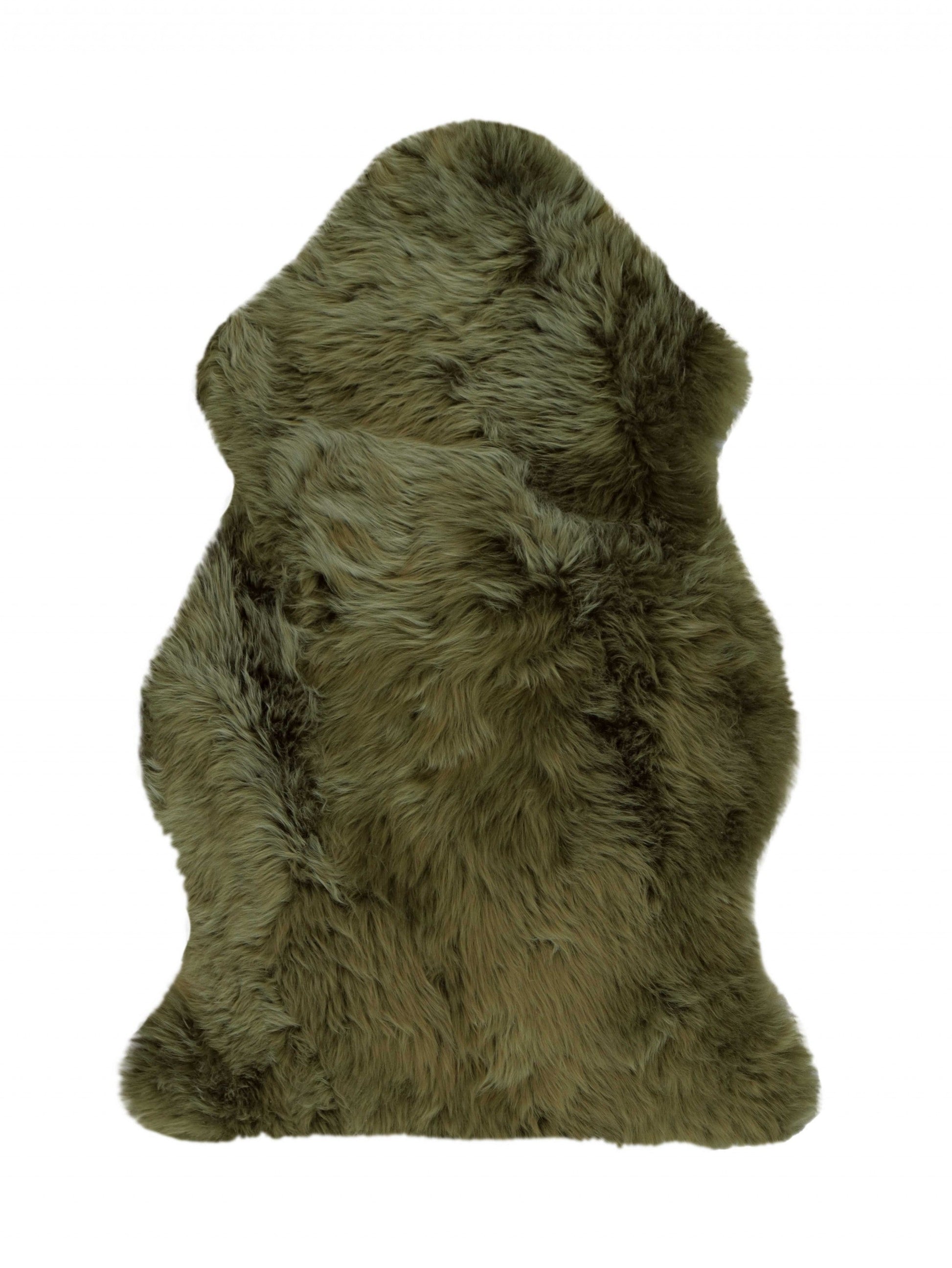 HomeRoots 2' x 3' Khaki Green New Zealand Natural Sheepskin Rug