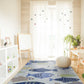 HomeRoots 2' x 3' Light Blue Hand Hooked Oversized Sea Of Fish Indoor Accent Rug