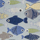 HomeRoots 2' x 3' Light Blue Hand Hooked Oversized Sea Of Fish Indoor Accent Rug