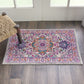 HomeRoots 2' x 3' Light Gray and Pink Medallion Scatter Rug