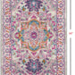 HomeRoots 2' x 3' Light Gray and Pink Medallion Scatter Rug