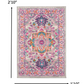HomeRoots 2' x 3' Light Gray and Pink Medallion Scatter Rug