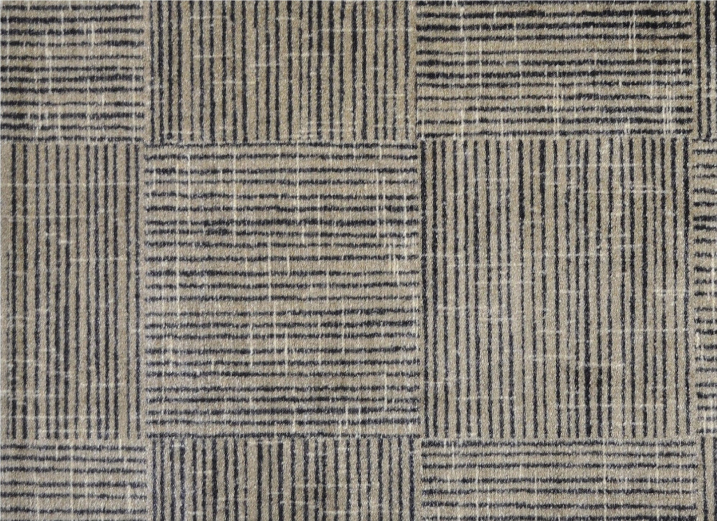 HomeRoots 2' x 3' Modern Geo Lines in Squares Washable Floor Mat