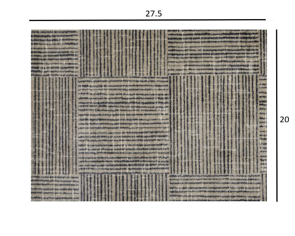 HomeRoots 2' x 3' Modern Geo Lines in Squares Washable Floor Mat