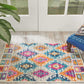 HomeRoots 2' x 3' Multicolor Ogee Pattern Scatter Rug