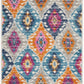 HomeRoots 2' x 3' Multicolor Ogee Pattern Scatter Rug