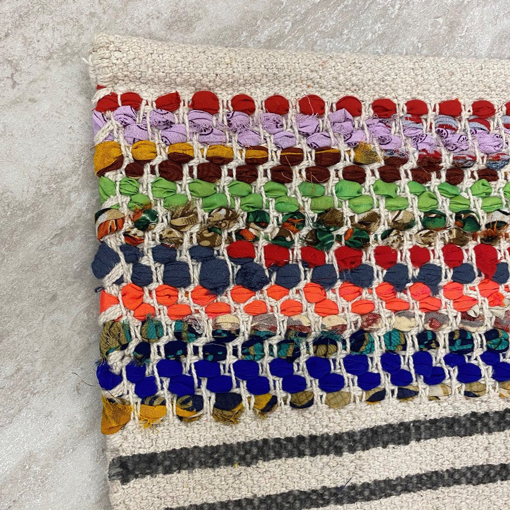 HomeRoots 2' x 3' Multicolored Striped Chindi Scatter Rug